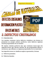 Cap II Defectos Cristalinos y Deformación Plastica en Los Metales