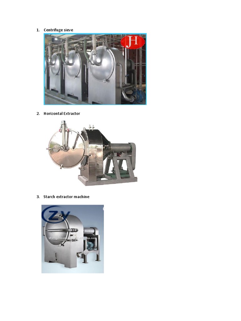 Starch Extraction Equipment Overview | PDF