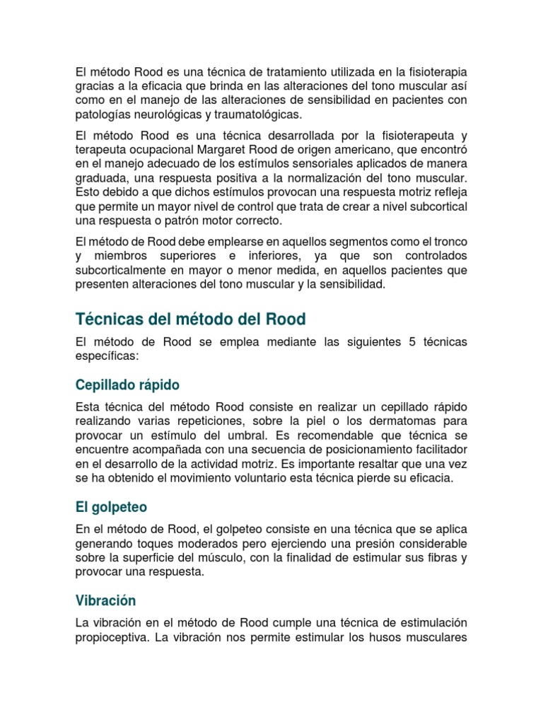 El Método Rood Es Una Técnica de Tratamiento Utilizada en La ...