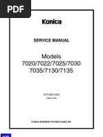 Konica Minolta 7020-7022-7025-7030-7035-7130-7135 Factory Repair Service Maintenance Manual Oct