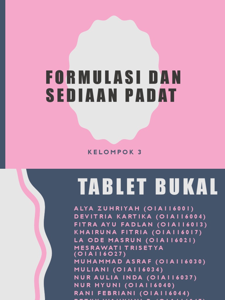 Formulasi Dan Sediaan Padat Tablet Bukal | PDF