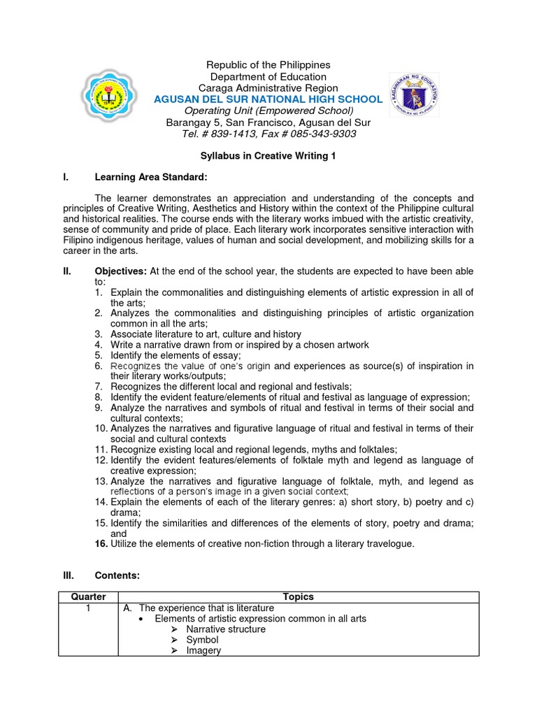 Agusan Del Sur National High School Republic of The Philippines