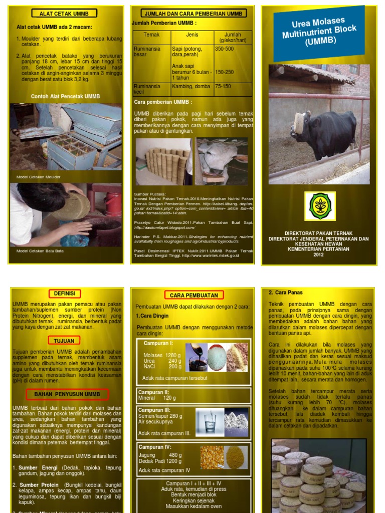 Pembuatan dan Pemberian UMMB Ternak | PDF