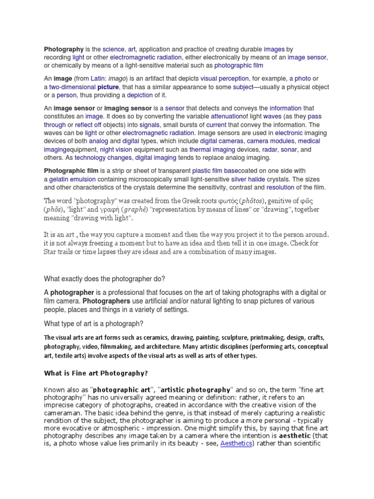 Photography Meaning PDF Digital Imaging Fine Art