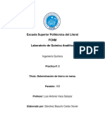 Determinacion de Hierro en Mena