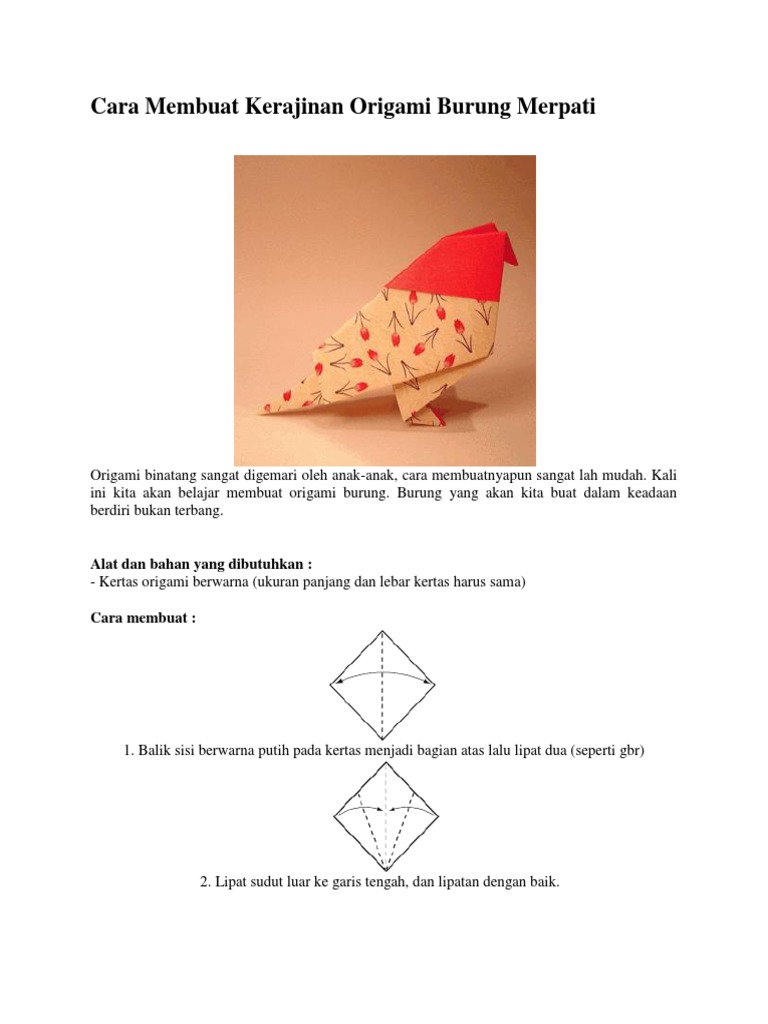 11++ Cara buat burung dari origami terbaru