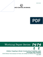 Working Paper Series: Inflation Targeting in Brazil Constructing Credibility Under Exchange Rate Volatility