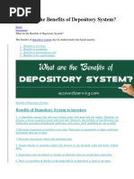 (CDS)Depository System-BENEFITS