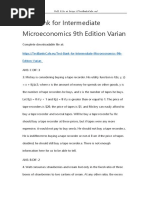 Test Bank For Intermediate Microeconomics 9th Edition Varian