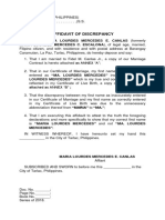 Affidavit of Dicrepancy