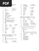 Answer Key: Grammar and Vocabulary