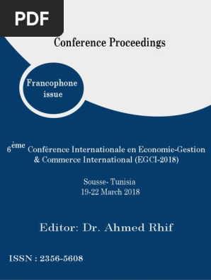 Conference Proceedings Egci 2018 Francophone Issue Pdf Prix Croissance Economique