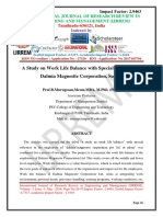 A Study On Work Life Balance With Special Reference To Dalmia Magnesite Corporation, Salem.