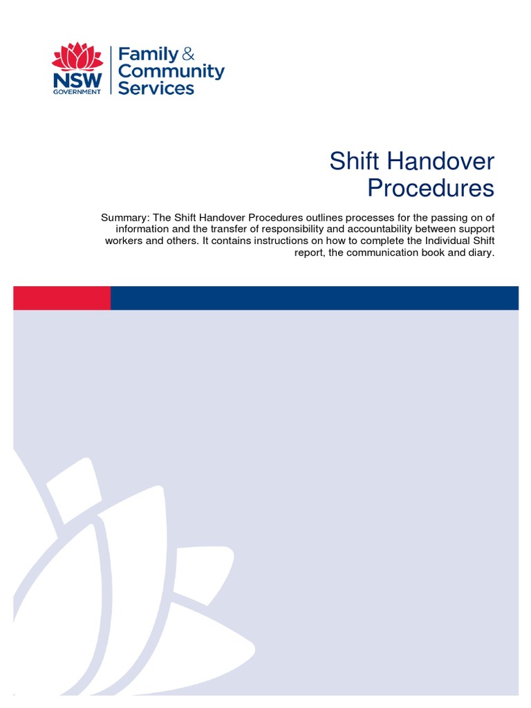 Shift Handover Procedures Occupational Safety And Health Safety