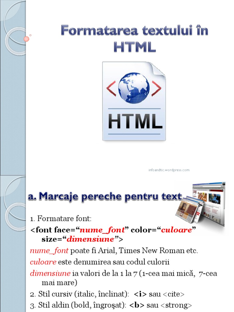 Formatarea Textului C3aen HTML | PDF