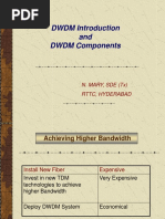 DWDM Introduction and DWDM Components: N. Mary, Sde (TX) RTTC, Hyderabad