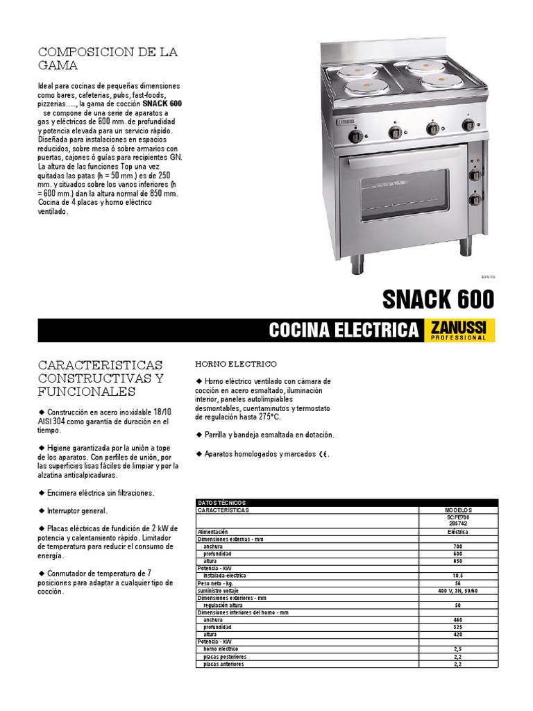 Cocina Electrica ZANUSSI | PDF | Estufa de cocina | Bienes manufacturados