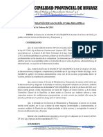 Resolucion Que Modifica La RESOLUCIÓN DE ALCALDÍA #029-2018 - Delegacion de Facultades Modificaciones Presupuestarias