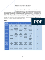 Rubrics For Video Project