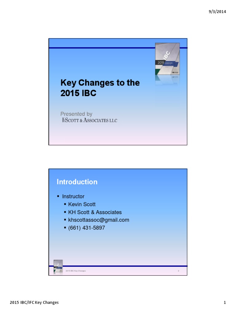 2015 IBC-IFC Key Changes PDF | PDF | Building Materials | Architectural ...
