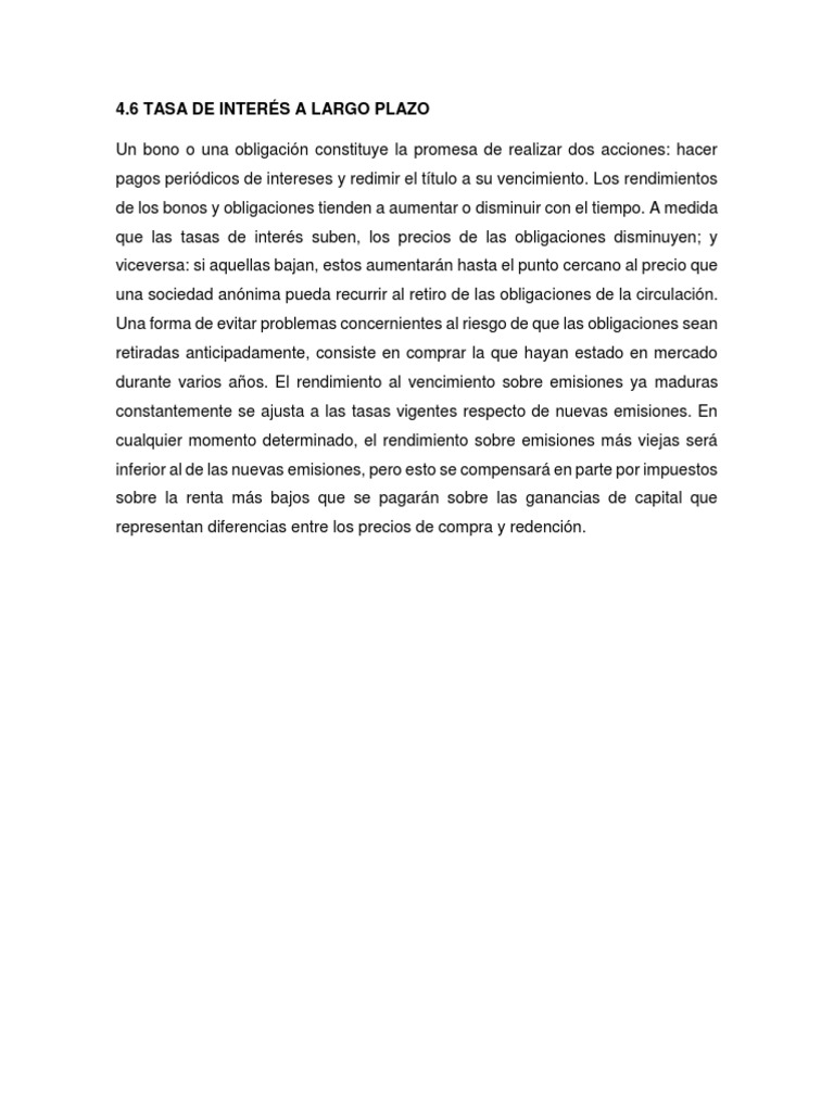 Tasa de Interés a Largo Plazo: 4.6% | PDF