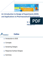 An Introduction To Design of Experiments (DOE) and Applications To Pharmaceutical Development