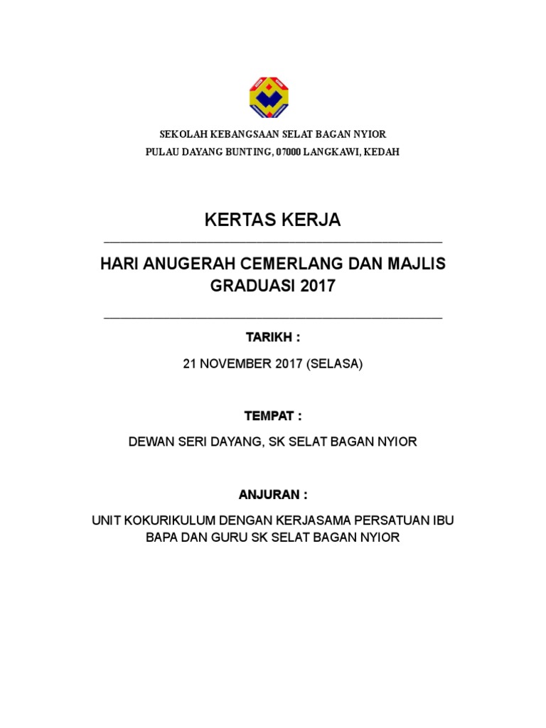 Kertas Kerja Hari Anugerah Cemerlang 2017