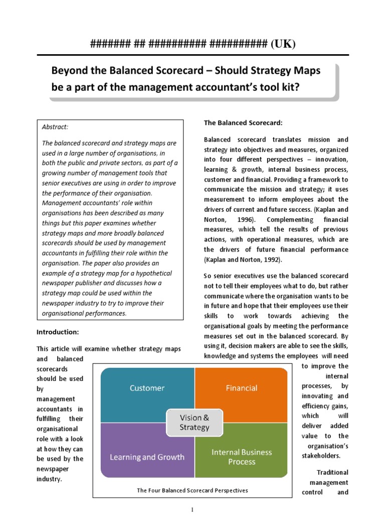 Beyond The Balanced Scorecard Web | PDF | Management Accounting ...