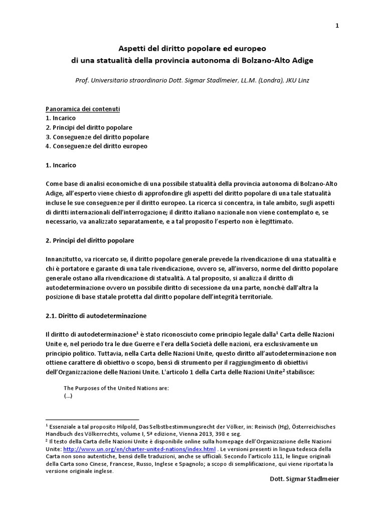 Aspetti Del Diritto Popolare Ed Europeo Di Una Statualità