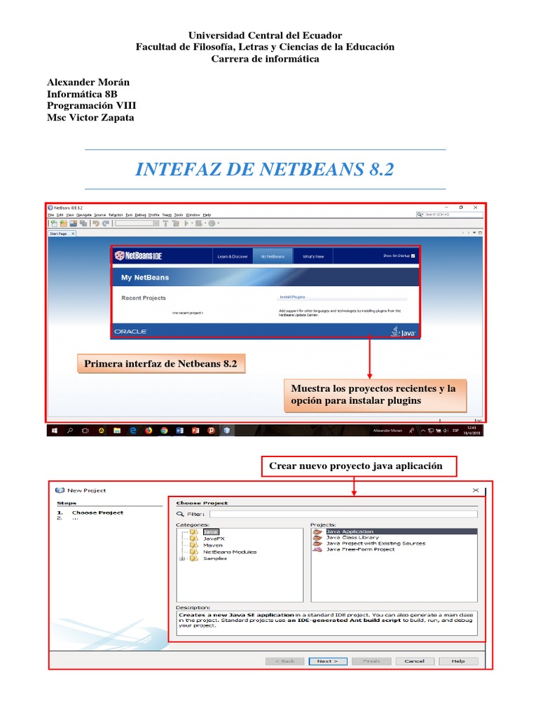 Interfaz de NetBeans 8.2: Guía Visual | PDF