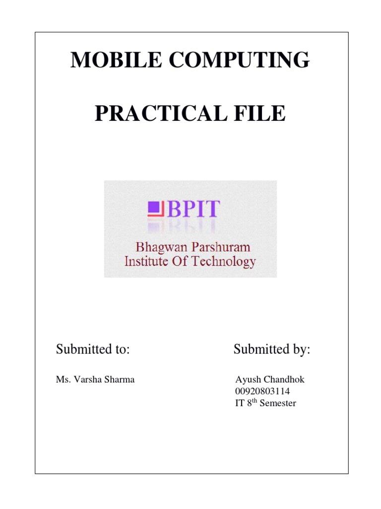 Mobile Computing Practical File | PDF
