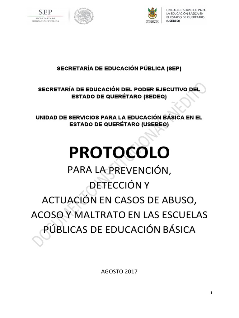 Protocolo de Prevención del Abuso Infantil | PDF | Abuso infantil ...