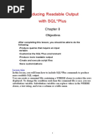 Producing Readable Output With SQL Plus: Objectives