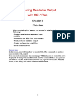 Producing Readable Output With SQL Plus: Objectives