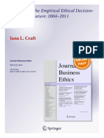 Review of Empirical Ethical Decision Making Literature 2004 2011 Author