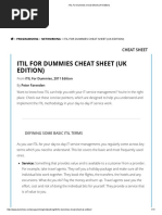 ITIL For Dummies Cheat Sheet (UK Edition)