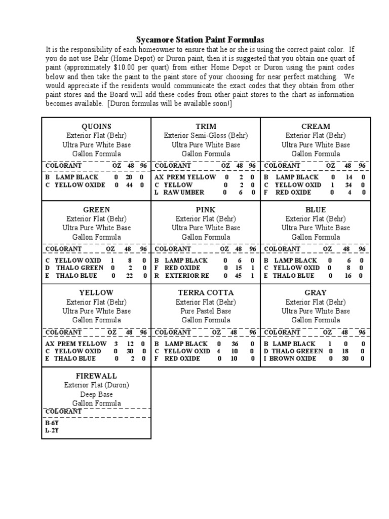 Paint Colors PDF Yellow Paint