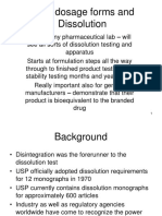 Dosage Forms and Dissolution - Last Lecture April 2010