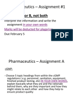 Pharmaceutics - Assignment #1: Do Either A or B, Not Both