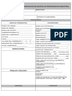 Orden de Diagnostico y Reparacion de Equipos de Refrigeracion Industrial