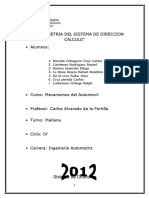 "Geometria Del Sistema de Direccion Calculo" Alumnos