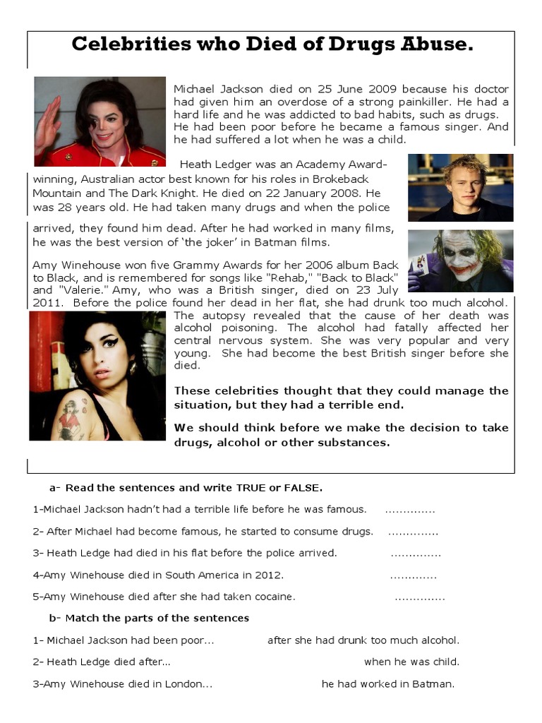 Celebrities Who Died from Substance Abuse | PDF - Scribd