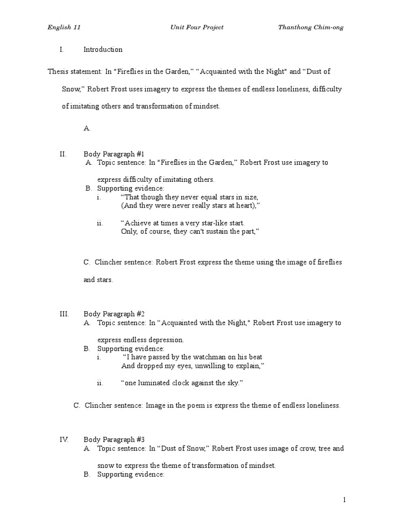 Outline Template Pdf Poetry