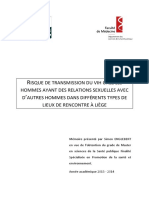 Risque de Transmission Du VIH Chez Les HSH Dans Différents Types de Lieux de Rencontre À Liège