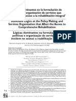 Lógicas Dominantes en La Formulación de Políticas y Organización de Servicios Que Inciden en El Acceso a La Rehabilitación Integral