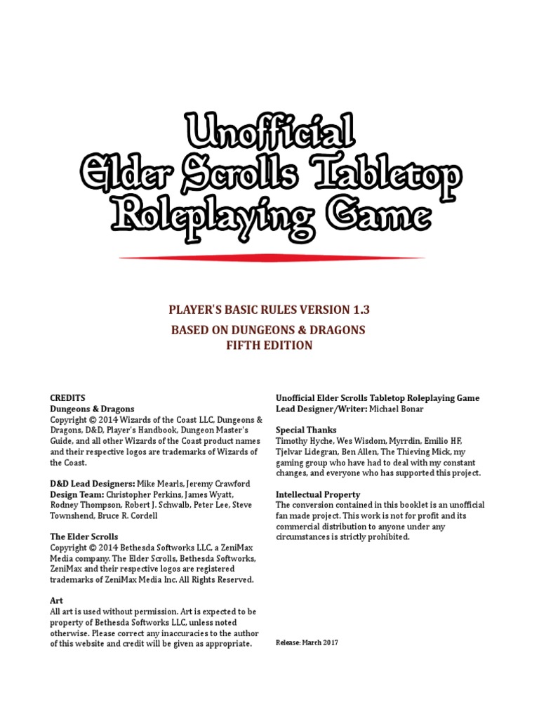 Basic Rules V1.3 Dungeons & Dragons Tabletop Role Playing Game