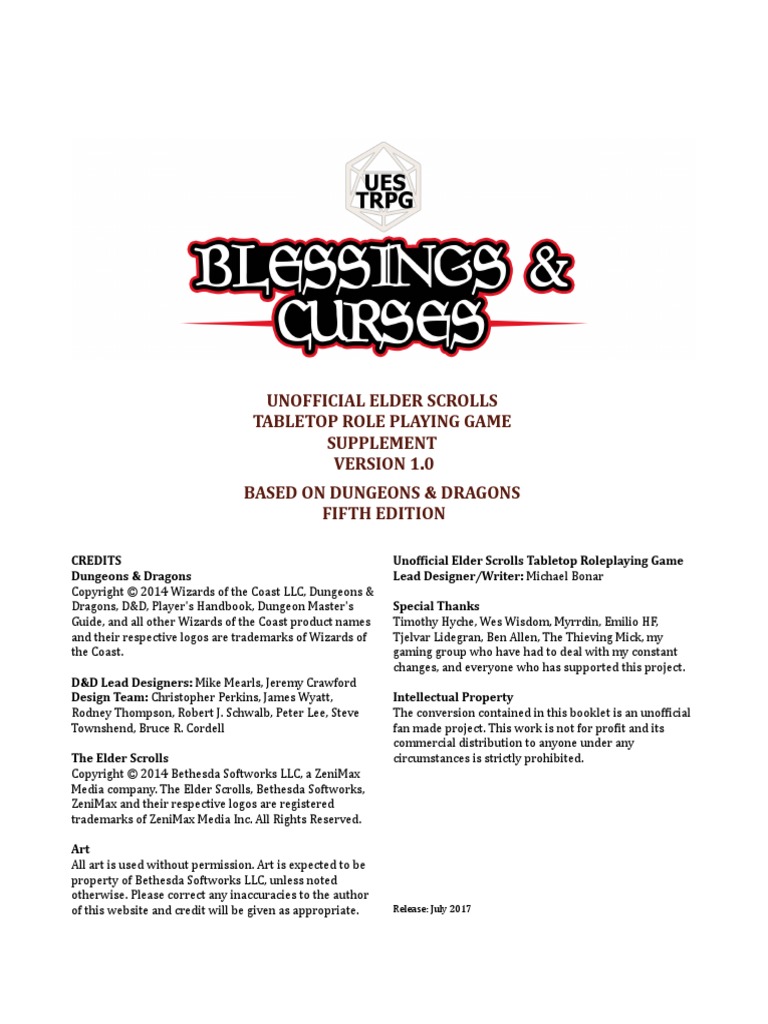 Blessings and Curses v1.0 Necromancy Ghosts