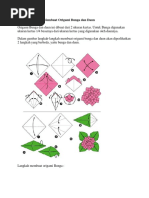 Langkah-Langkah Membuat Origami Bunga Dan Daun