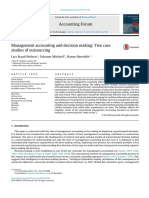 Nielsena, L. B., Mitchell, F., N++rreklit, H. 2015 MA and decision making in outsourcing