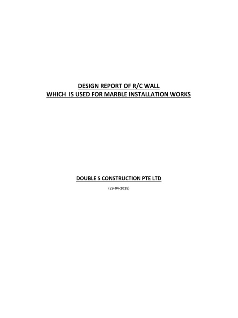 Design Report of RC Wall | PDF | Strength Of Materials | Industries
